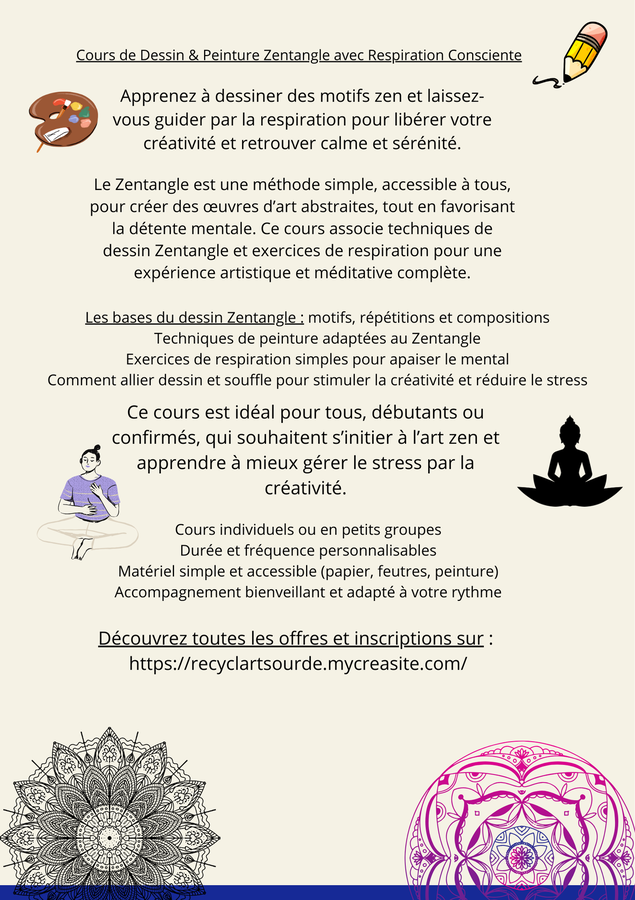 Atelier dessin / peinture zertangle  /respiratoire
