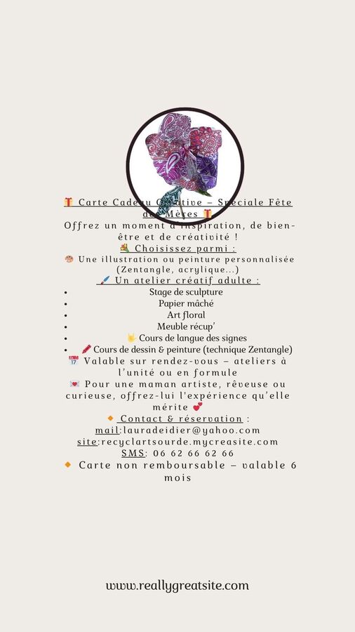 carte cadeaux  fête des mères 